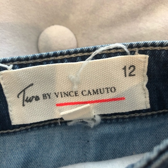 Vince Camuto Patchwork Denim Skirt sz 12 - Picture 4 of 4